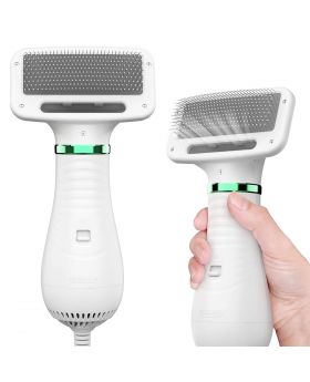 Xinzs Pet 2 in 1 Portable Hair Dryer with Adjustable 2 Temperatures Settings and Slicker Brush for Small and Medium Cat Puppy